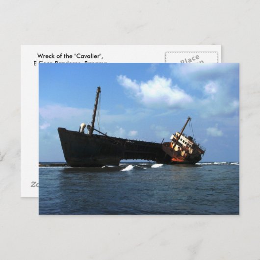 Wreck van de "Cavalier" E Coco Banderos, Panama Briefkaart (Voorkant / Achterkant)