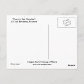 Wreck van de "Cavalier" E Coco Banderos, Panama Briefkaart (Achterkant)