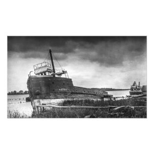 Wreck van de Grote Meren Steamer Aztec Foto Afdruk