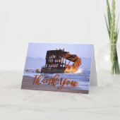 Wreck van de Peter Iredale Foto Hartelijk dank Bedankkaart (Voorkant)