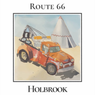 Wrecker en TeePee, Route 66, Holbrook Arizona Sticker