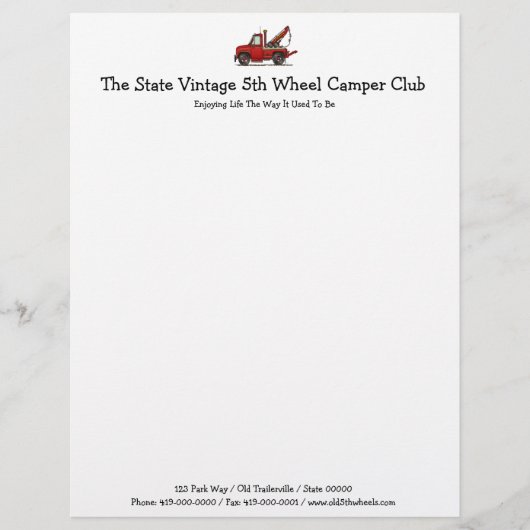 Wrecker voor vrachtwagen gepersonaliseerd briefhoofd (Voorkant)