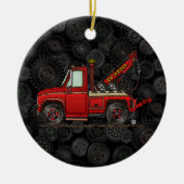 Wrecker voor vrachtwagen keramisch ornament (Voorkant)