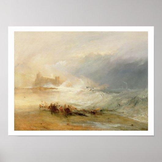 Wreckers - kust van Northumberland, met stoomplaat Poster (Voorkant)