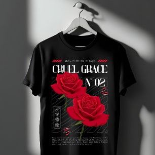 Wrede Genade Rode Rozen Gotische Grafische T-shirt
