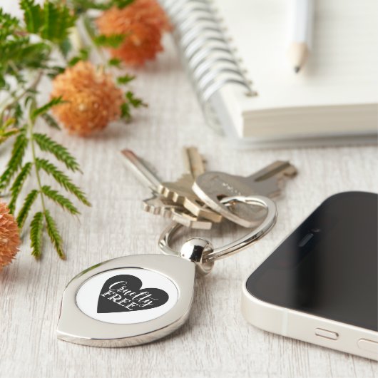 WREEDHEID VRIJ hart Sleutelhanger (Zijkant)