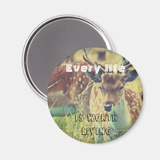 Wreedheid vrije magneet met hert, veganist (Voorkant / Achterkant)