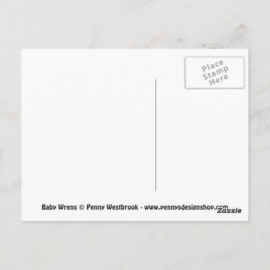 Wren Baby Bird Briefkaart (Achterkant)
