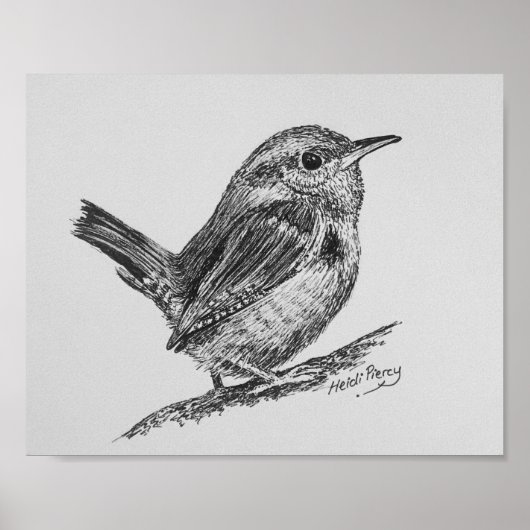 Wren Bird Art Poster (Voorkant)