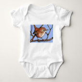 WREN, BIRD, in oliepastel Romper (Voorkant)