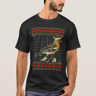 Wren Bird Kerstverlichting Lelijke trui Santa Wren T-shirt