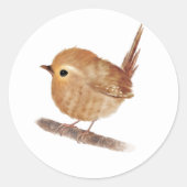Wren Bird Personalized Ronde Sticker (Voorkant)