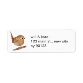 Wren Bird retouradreslabels Etiket