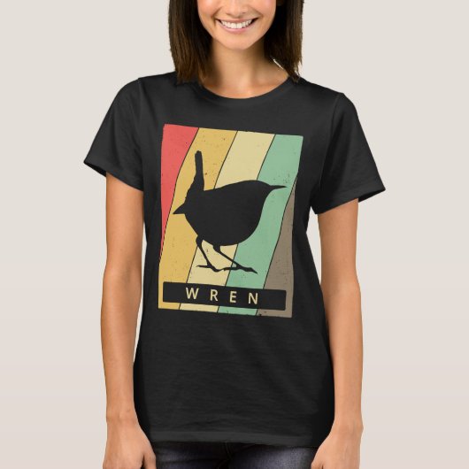 Wren Bird  Retro Animal T-shirt (Voorkant)