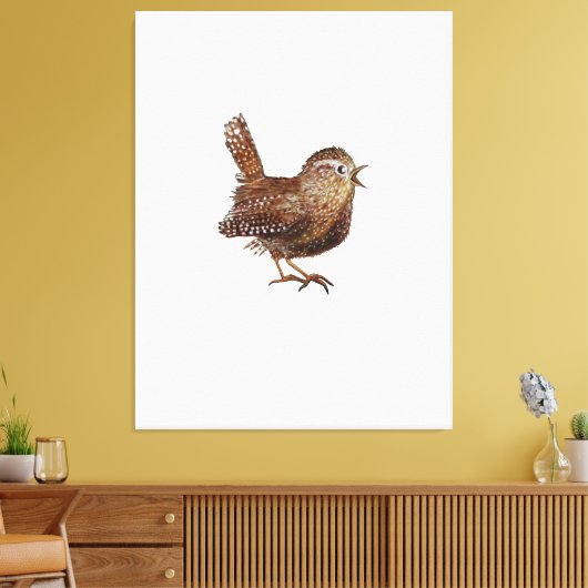 Wren Bird (Troglodytes Troglodytes) Canvas Afdruk (Insitu (Woonkamer))