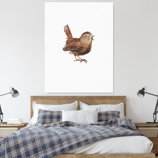 Wren Bird (Troglodytes Troglodytes) Canvas Afdruk (Insitu (Slaapkamer))