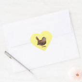 Wren Bird (Troglodytes Troglodytes) Hart Sticker (Envelop)