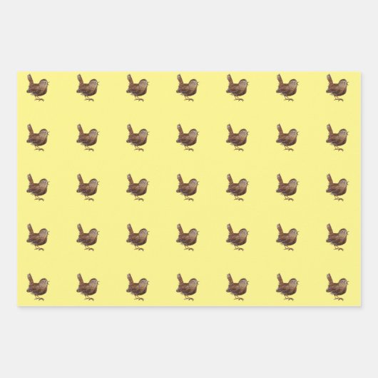 Wren Bird (Troglodytes Troglodytes) Inpakpapier Vel (Voorkant)