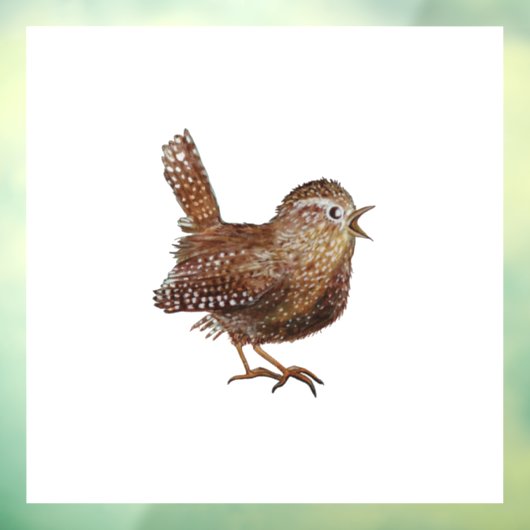 Wren Bird (Troglodytes Troglodytes) Raamsticker (Vel 3)