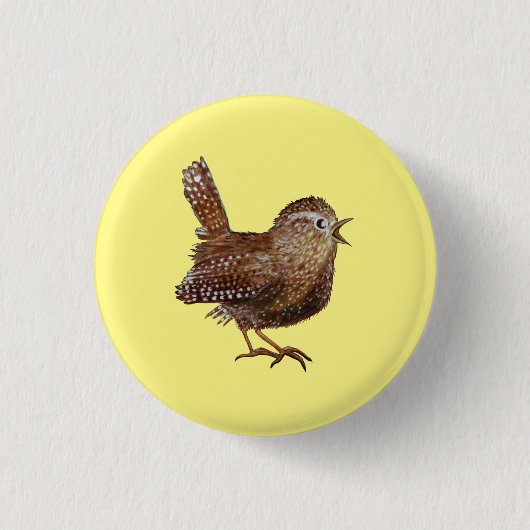 Wren Bird (Troglodytes Troglodytes) Ronde Button 3,2 Cm (Voorkant)