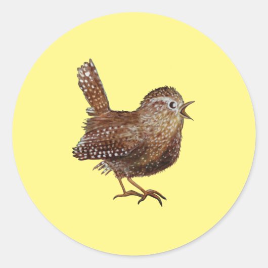 Wren Bird (Troglodytes Troglodytes) Ronde Sticker (Voorkant)
