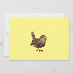Wren Bird (Troglodytes Troglodytes) zingend Kaart