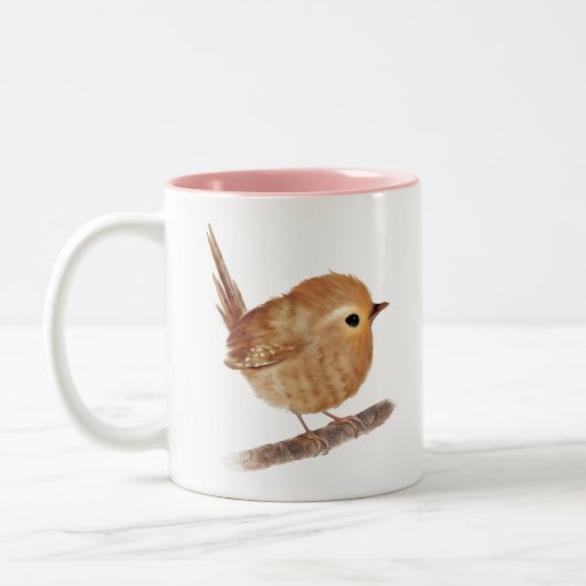 Wren Bird Tweekleurige Koffiemok (Links)