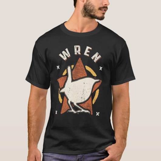 Wren Bird Vintage Retro Classic Animal T-shirt (Voorkant)