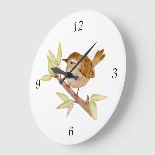 Wren Bird Wall Clock Grote Klok (Hoek)