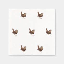 Wren Bird zingt luid en mooi lied Servet