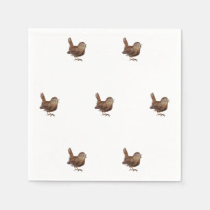 Wren Bird zingt luid en mooi lied Servet