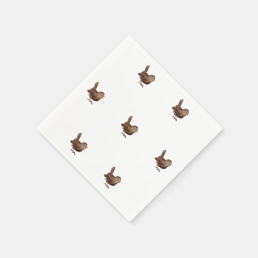 Wren Bird zingt luid en mooi lied Servet (Hoek)