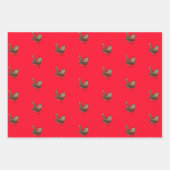 Wren Bird Zingt Vivid Red Inpakpapier Vel (Voorkant 2)