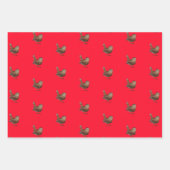 Wren Bird Zingt Vivid Red Inpakpapier Vel (Voorkant)