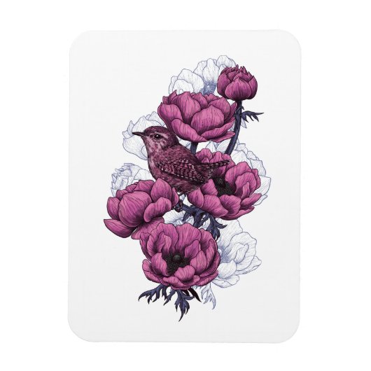 Wren bouquet magneet (Verticaal)