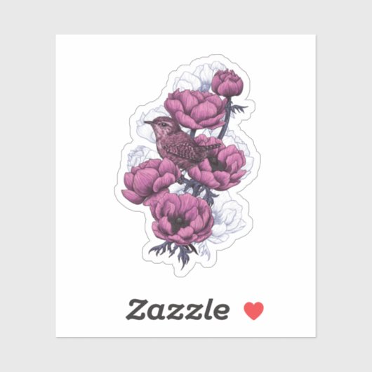 Wren bouquet sticker (Vel)
