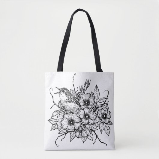 Wren bouquet tote bag (Voorkant)