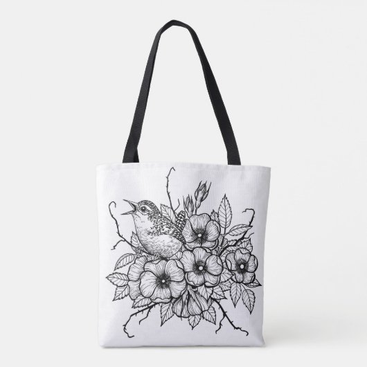 Wren bouquet tote bag (Achterkant)