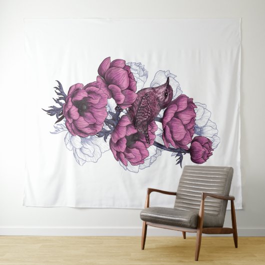 Wren bouquet wandkleed (In Situ (horizontaal))