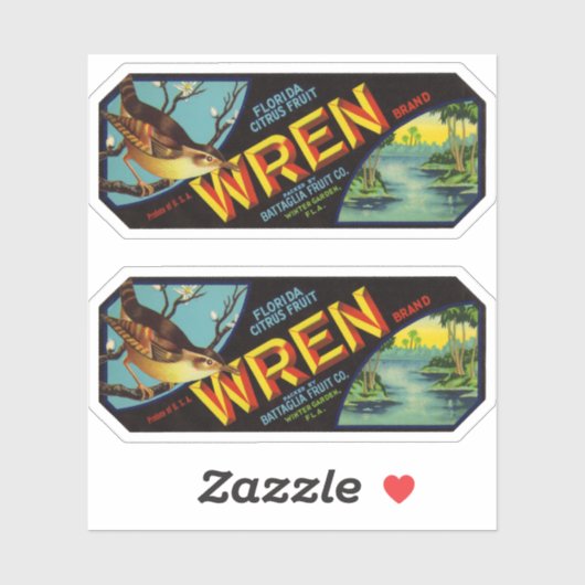 Wren Brand Florida Citrus Fruit Label (Vel)