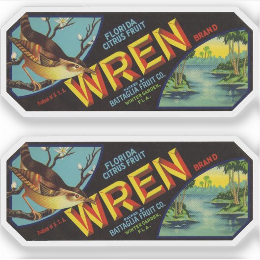 Wren Brand Florida Citrus Fruit Label (Voorkant)