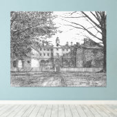 Wren Building, Williamsburg, Virginia Canvas Afdruk (Insitu (Houten vloer))