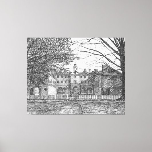 Wren Building, Williamsburg, Virginia Canvas Afdruk (Voorkant)