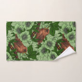 Wren en hellebore, lichtgroen bad handdoek (Handdoek)