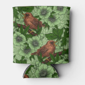 Wren en hellebore, lichtgroen blikjeskoeler (Voorkant)