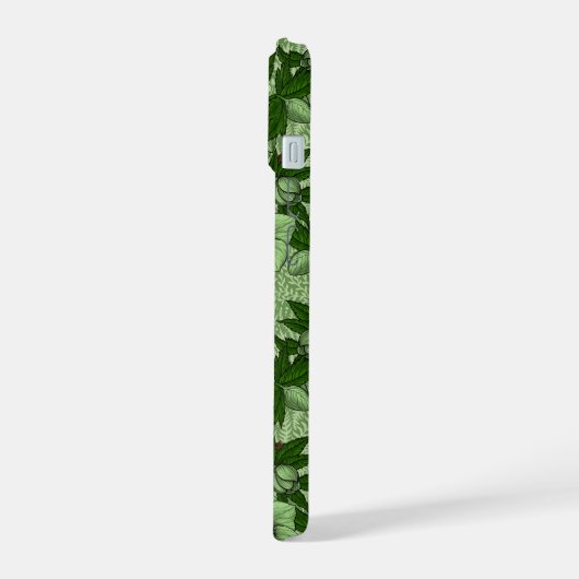 Wren en hellebore, lichtgroen iPhone 15 case (Linkerkant)