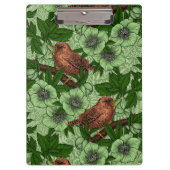 Wren en hellebore, lichtgroen klembord (Voorkant)