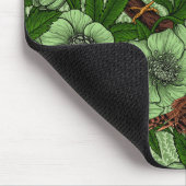 Wren en hellebore, lichtgroen muismat (Hoek)