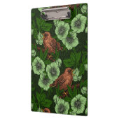 Wren en hellebore op donkergroen klembord (Links)