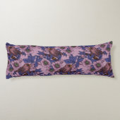 Wren en hellebore, roze en violet lichaamskussen (Achterkant)